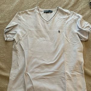 Polo V-neck shirt. light blue